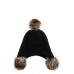 Winter Warm Soft Knit Double Fur Pom Pom Crochet Ears Cover Beanie Hat Cap Long  eb-04765623